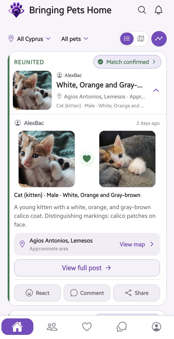 All For All Pets reunited pets screen